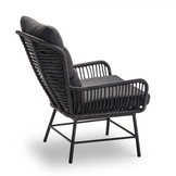 Dex loungestoel tuin | wicker + aluminium | Charcoal
