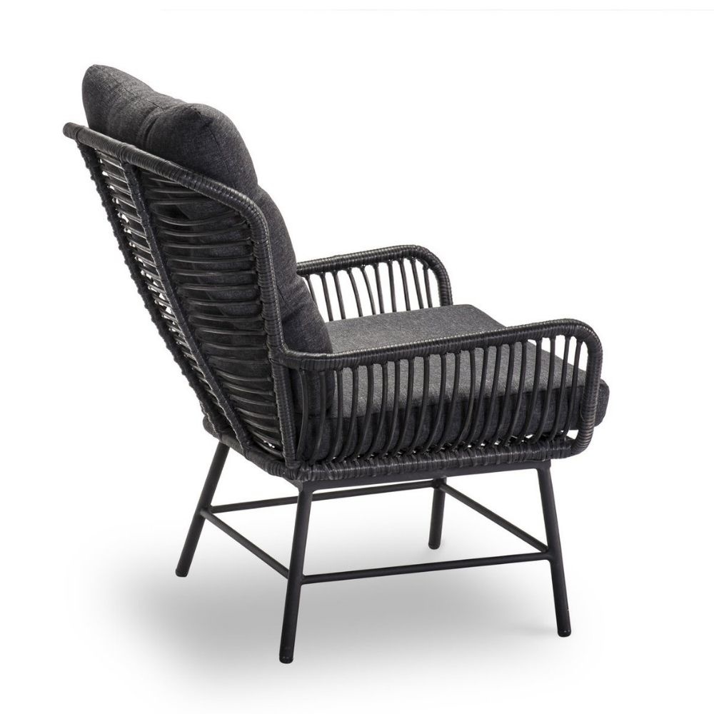 Dex loungestoel tuin | wicker + aluminium | Charcoal