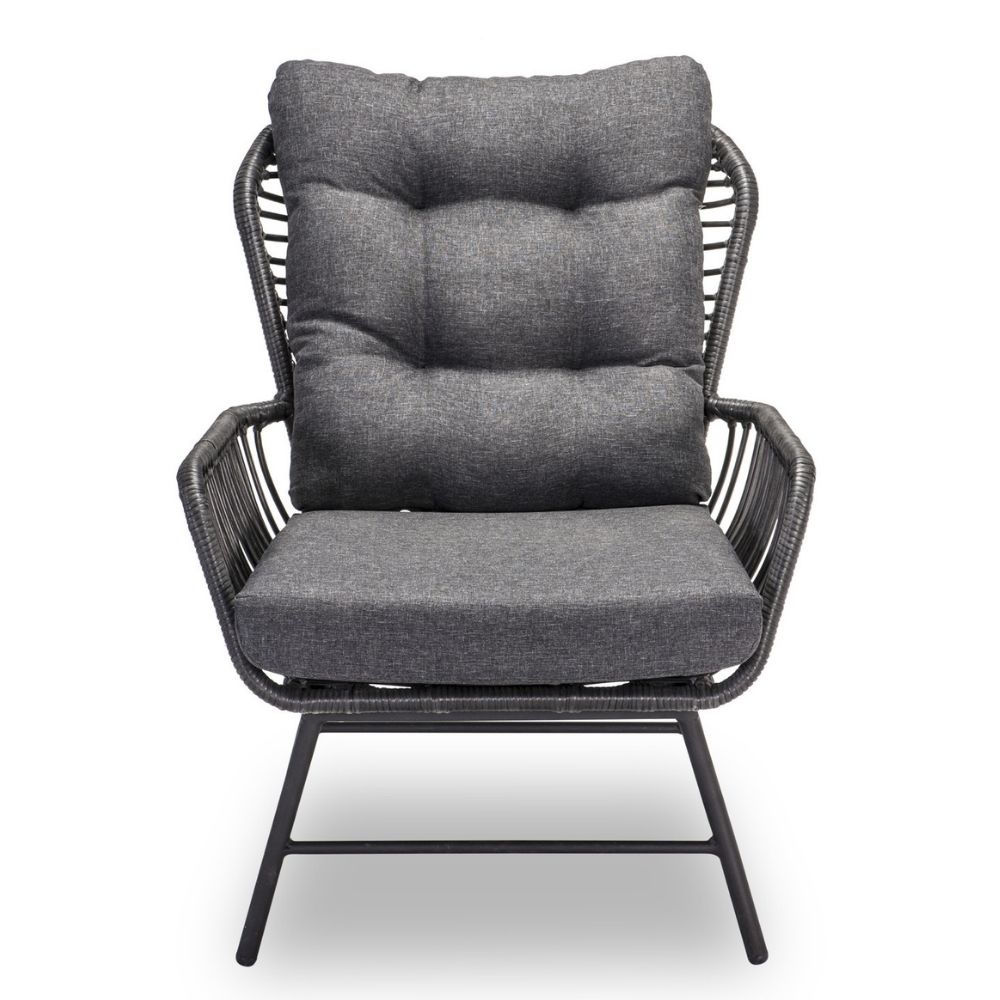 Dex loungestoel tuin | wicker + aluminium | Charcoal