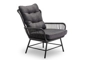 Dex loungestoel tuin | wicker + aluminium | Charcoal
