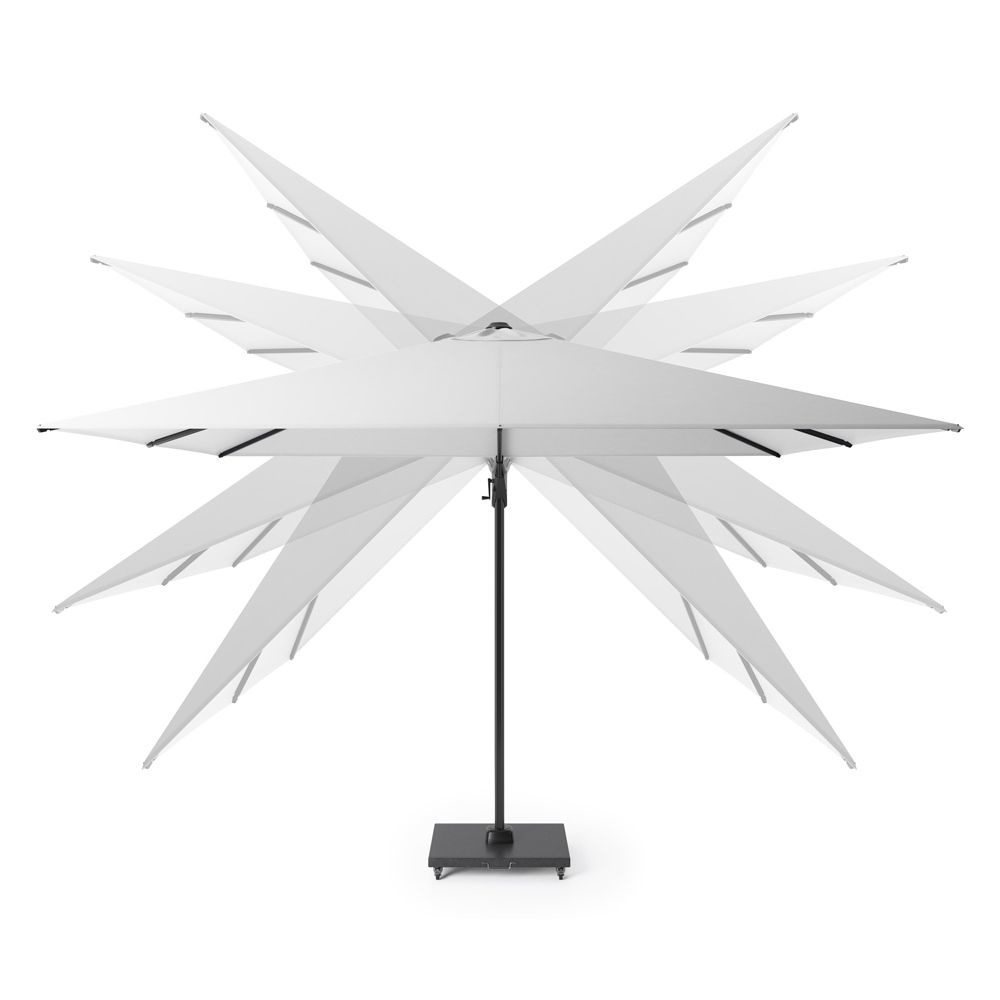 Challenger T² zweefparasol | Ø350cm rond  | wit