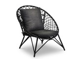 Amos loungestoel tuin | wicker | zwart