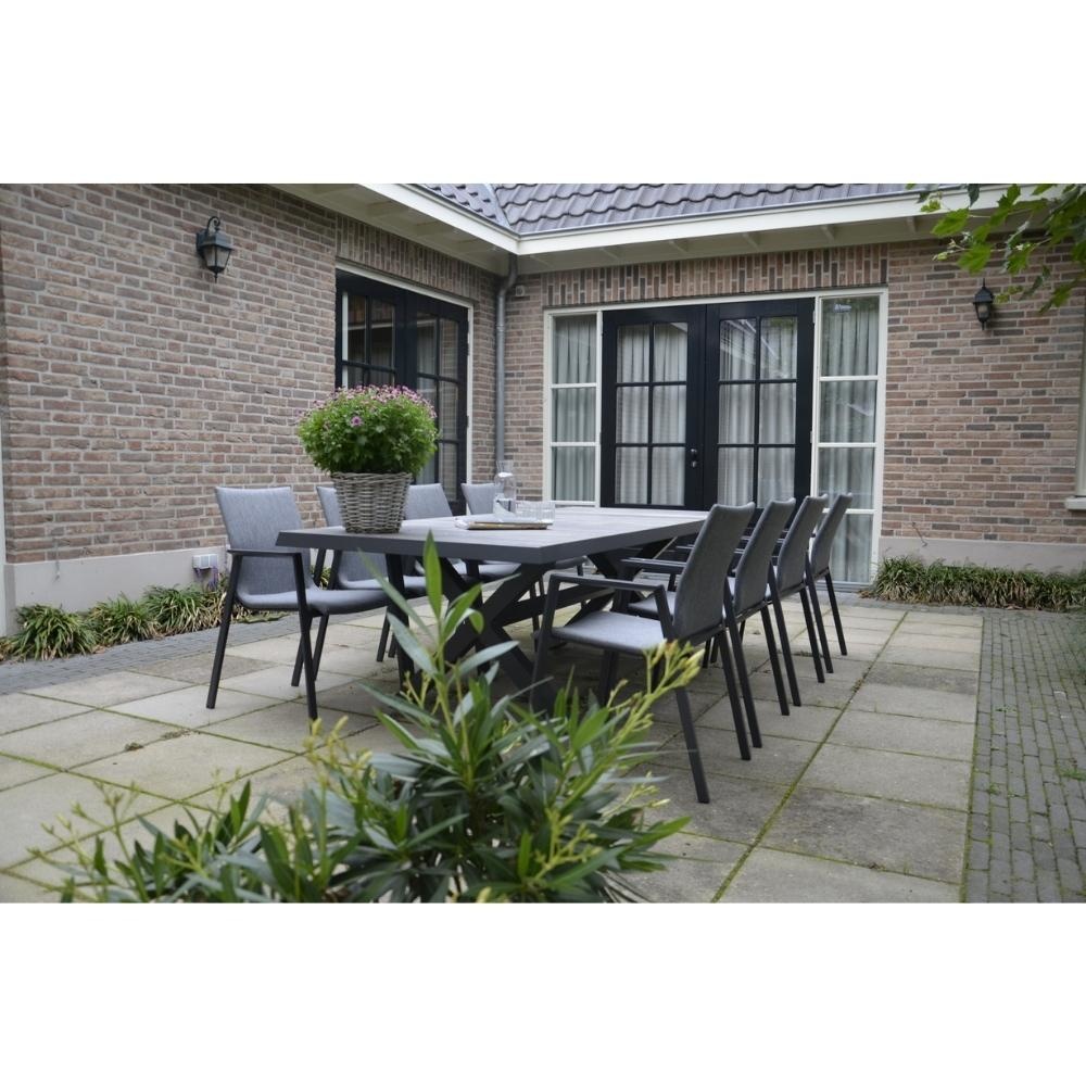 Fardau Negro dining tuinstoel stapelbaar | textile + aluminium | antraciet