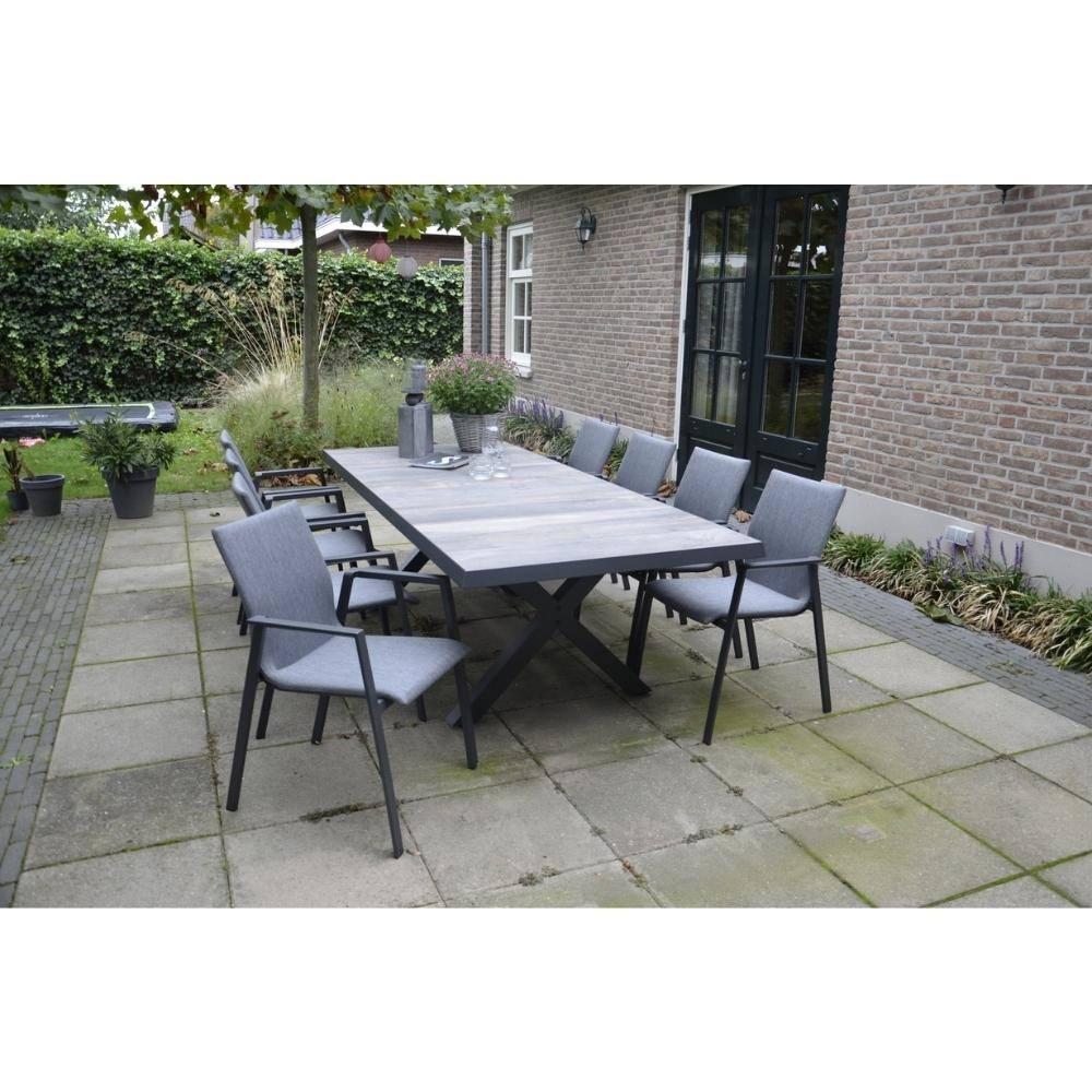 Fardau Negro dining tuinstoel stapelbaar | textile + aluminium | antraciet