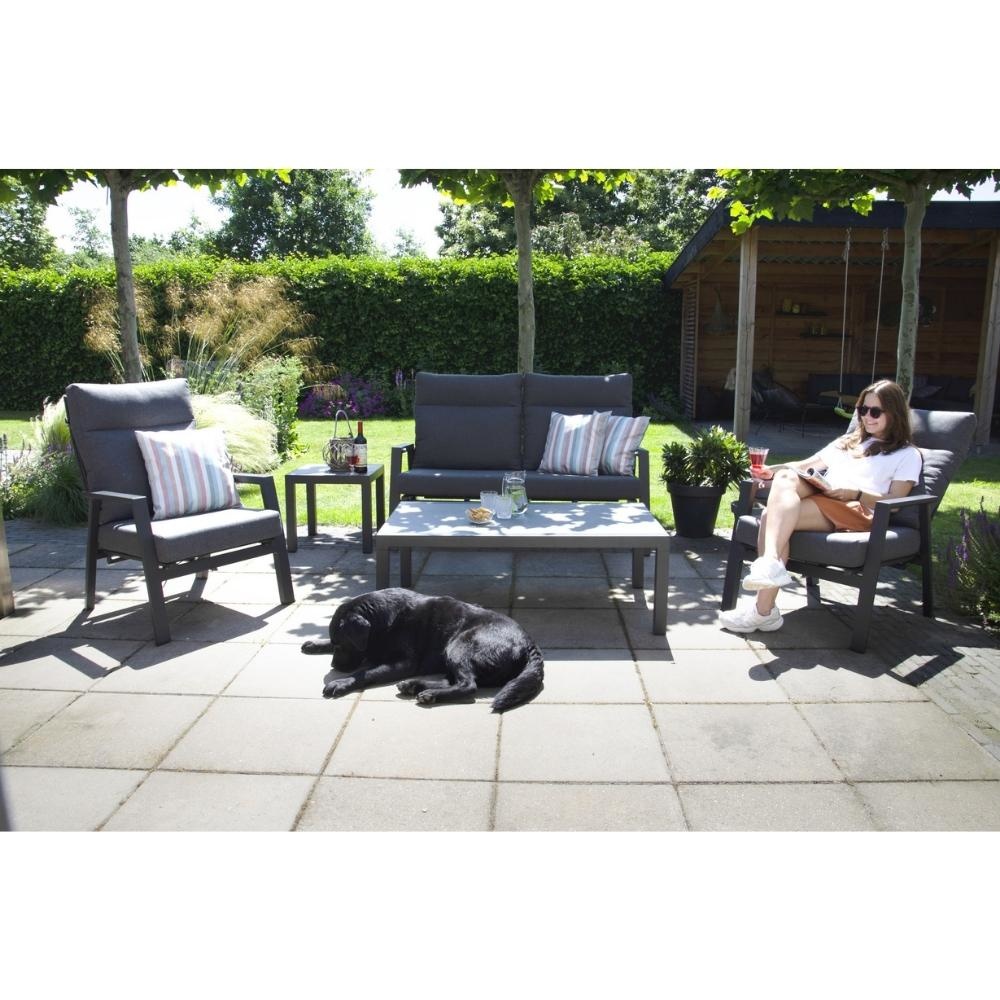 Ohio loungebank | verstelbaar | aluminium | antraciet
