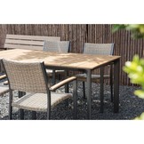 Arezzo dining tuintafel 4 personen | polywood + aluminium | Natural Wood | 160cm
