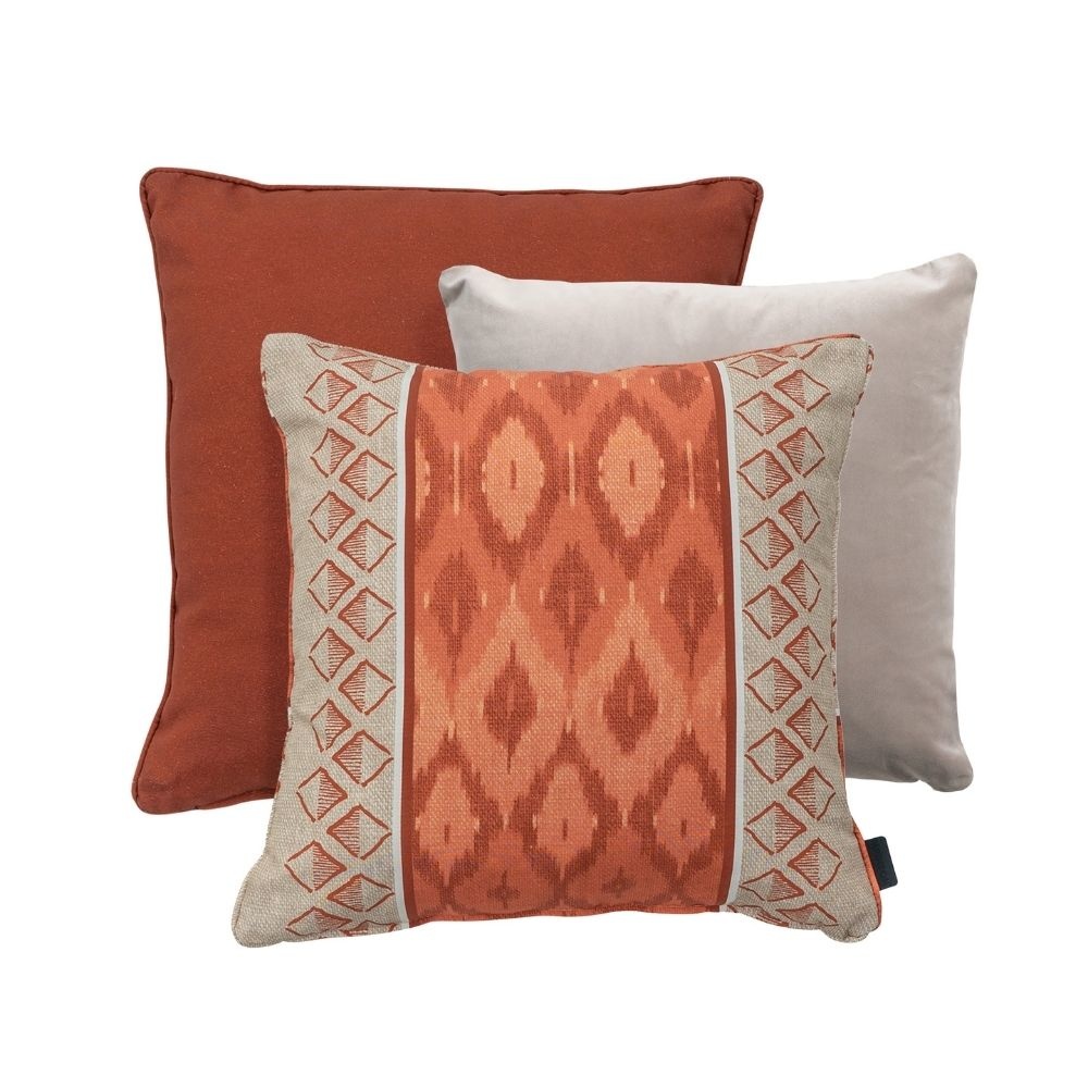 Sierkussenset Ikatin, Velvet, Panama | Terra & taupe