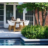 Veltis/Karlstad wit dining tuinset | 6 personen | betonlook + kunststof | 250cm