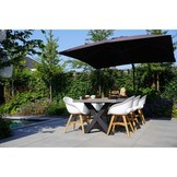 Lyon/Karlstad wit dining tuinset | 6 personen | betonlook + kunststof | 250cm