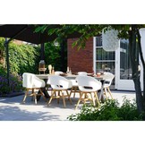 Lyon/Karlstad wit dining tuinset | 6 personen | betonlook + kunststof | 250cm