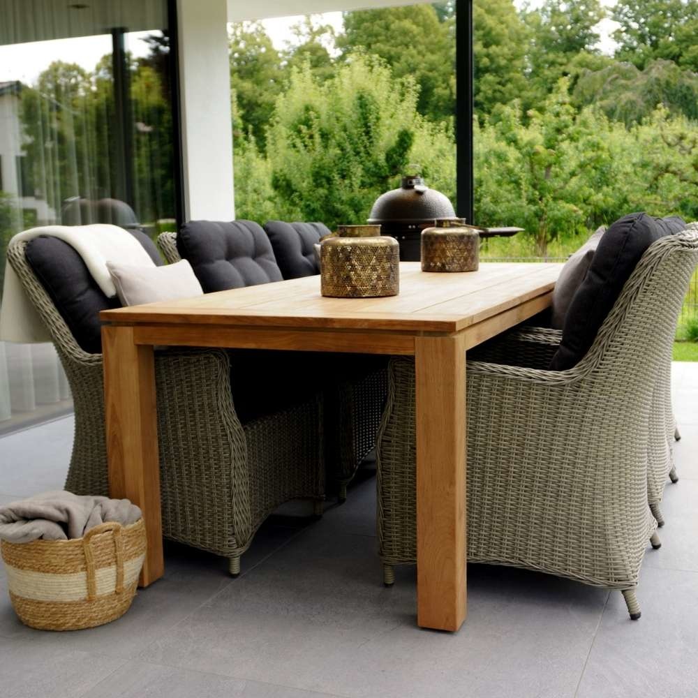 Kensington/Elip Natural Grey dining tuinset 7-delig | teakhout | 240cm