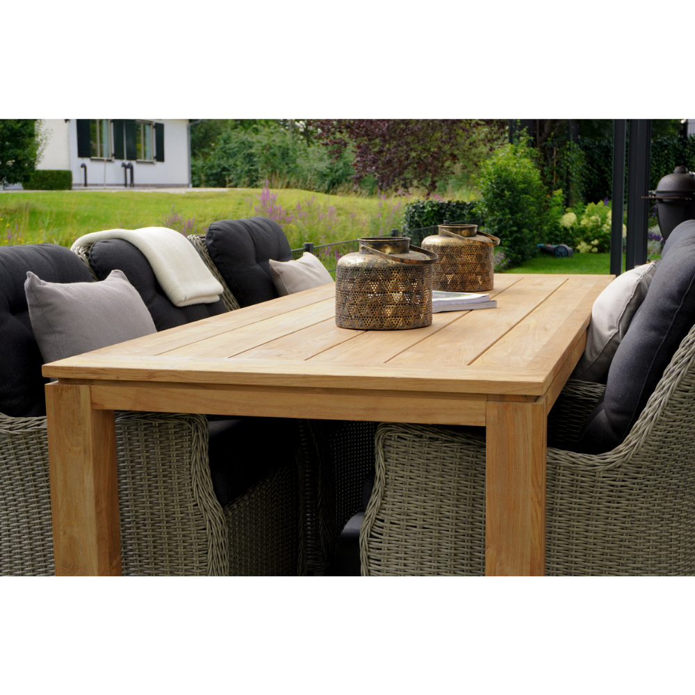 Kensington/Elip Natural Grey dining tuinset 7-delig | teakhout | 240cm