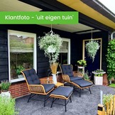Dex loungestoel tuin met voetenbank | wicker + aluminium | Bamboo antraciet