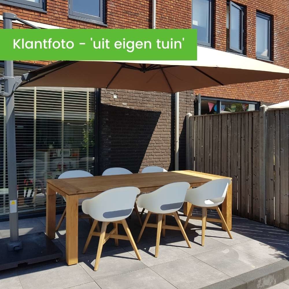 Kensington/Karlstad zwart dining tuinset 7-delig | teakhout | 240cm