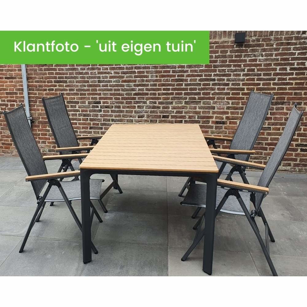 Arezzo dining tuinstoel verstelbaar | textileen + aluminium | antraciet