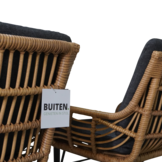 Carlos dining tuinstoel met kussens | wicker + RVS | Bamboo antraciet
