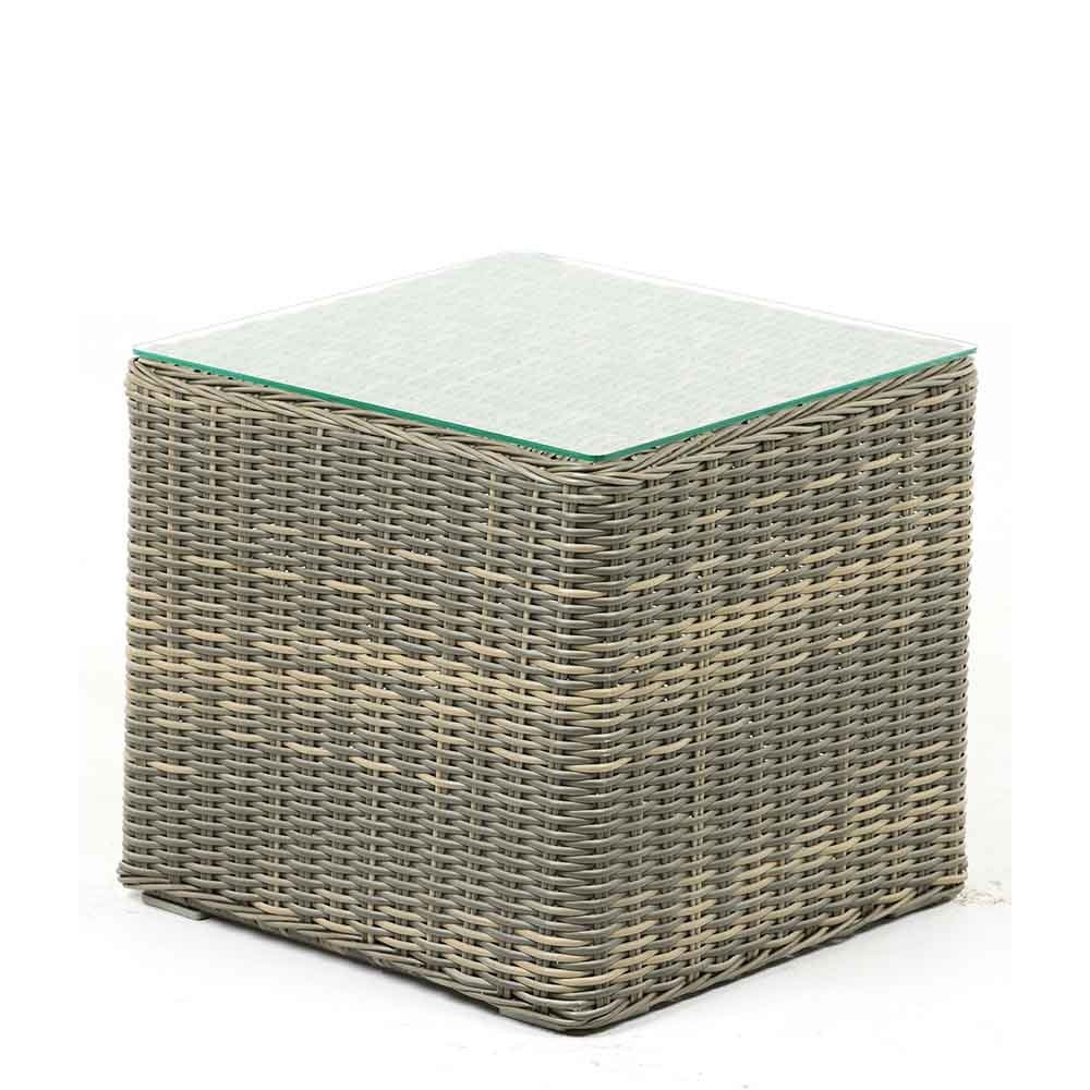 Toscane bijzettafel | aluminium + wicker | Kobo Grey | 50x50cm