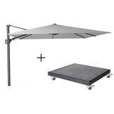 Challenger T² zweefparasol | 300x300cm met Modena parasolvoet 90kg | wit