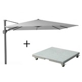 Challenger T² zweefparasol | 300x300cm met Salerno parasolvoet 90kg | wit