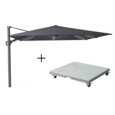 Challenger T² Glow zweefparasol | 300x300cm met Salerno parasolvoet 90kg | antraciet