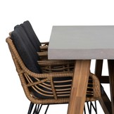 Veltis/Carlos antraciet dining tuinset | 8 personen | betonlook | 300cm