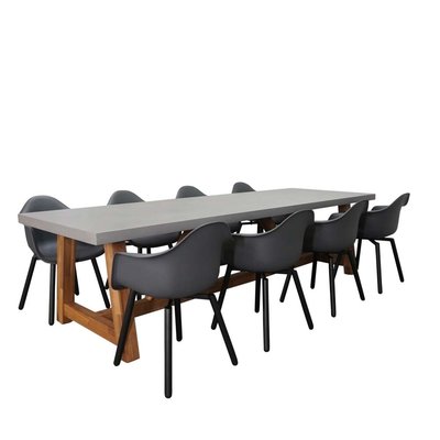 Veltis/Montreux dining tuinset | 8 personen | betonlook | 300cm