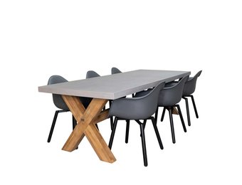 Norwich/Montreux dining tuinset | 6 personen | betonlook + kunststof | 250cm
