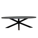 R - Stockholm betonlook dining tuintafel 6 personen | polystone + staal | betonlook | 240cm ovaal