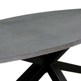 R - Stockholm betonlook dining tuintafel 6 personen | polystone + staal | betonlook | 240cm ovaal