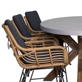 Livorno/Carlos dining tuinset | 6 personen | betonlook + hardhout | 240cm