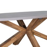 Livorno/Carlos dining tuinset | 6 personen | betonlook + hardhout | 240cm