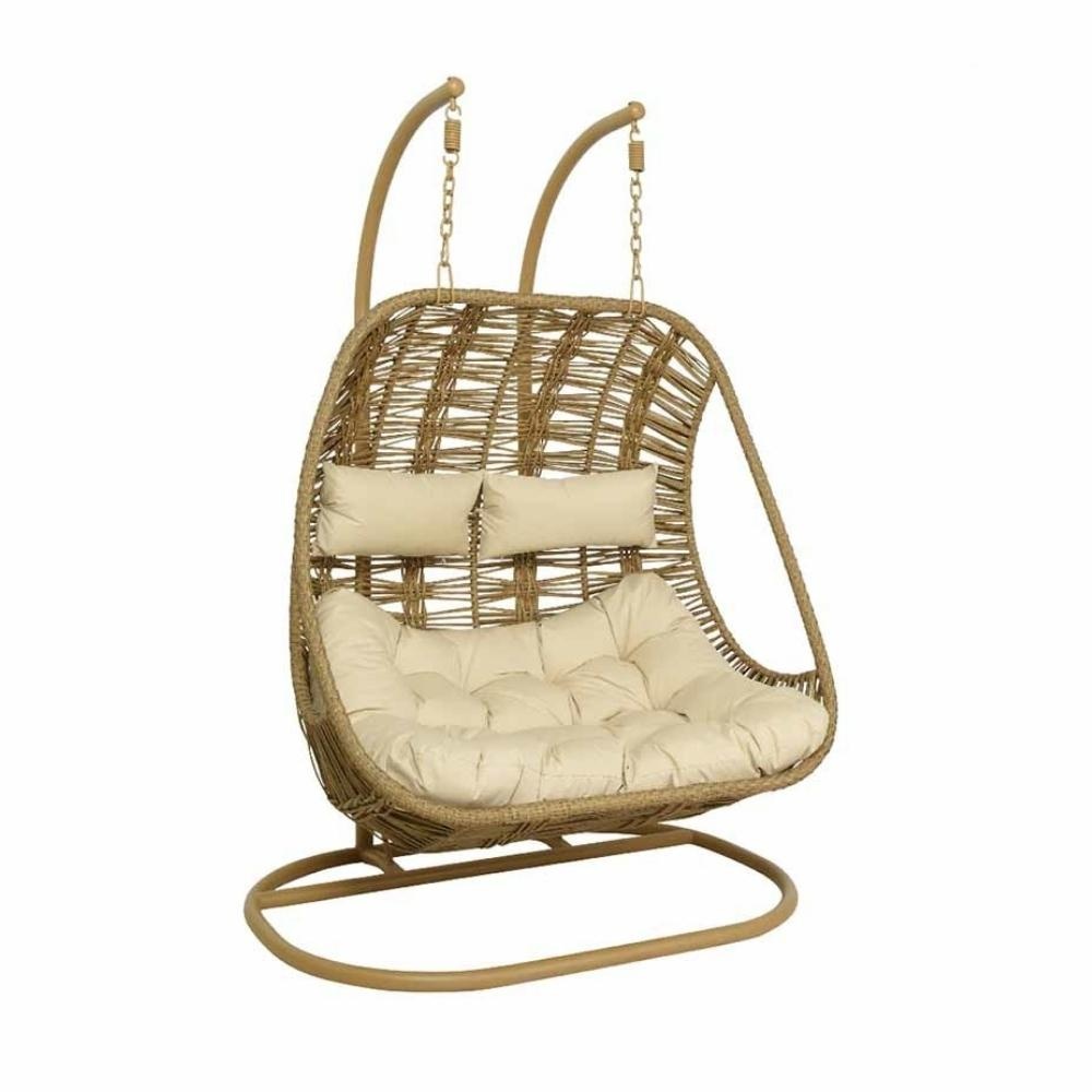 Cahulta hangstoel 2-persoons | wicker | zand