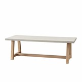 Veltis/Karlstad wit dining tuinset | 6 personen | betonlook + kunststof | 200cm
