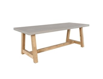 Veltis dining tuintafel 4 personen | polystone + hardhout | betonlook | 200cm