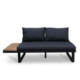 Titan hoek loungeset 4 personen | aluminium + hardhout | Light teaklook | 3-delig - 247x167cm