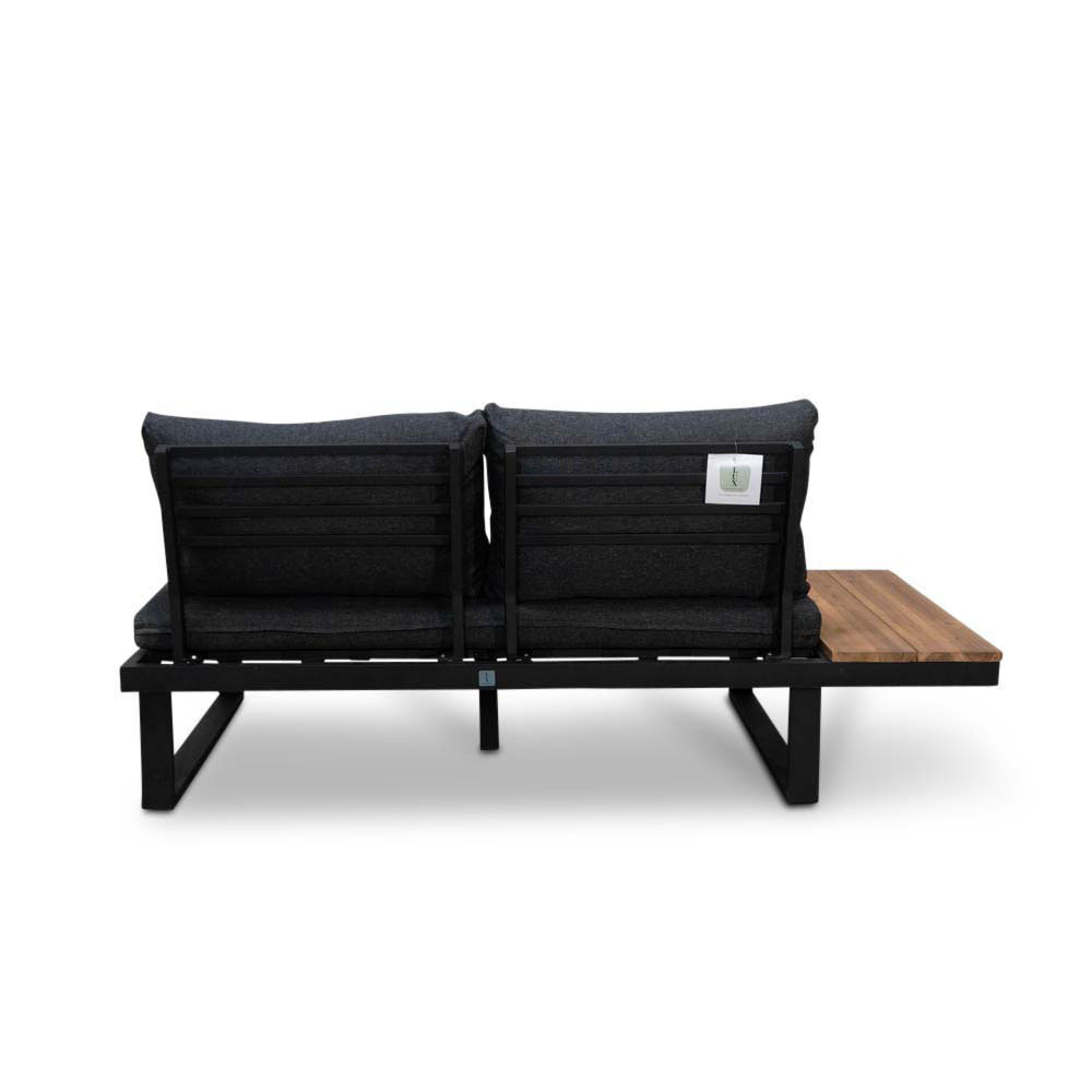 Titan hoek loungeset 4 personen | aluminium + hardhout | Light teaklook | 3-delig - 247x167cm