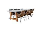 Veltis/Carlos antraciet dining tuinset | 8 personen | betonlook | 300cm