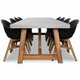 Veltis/Karlstad zwart dining tuinset | 8 personen | betonlook | 300cm