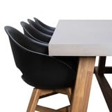Veltis/Karlstad zwart dining tuinset | 8 personen | betonlook | 300cm