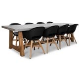 Veltis/Karlstad zwart dining tuinset | 8 personen | betonlook | 300cm