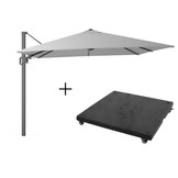 Milano zweefparasol | 300x300cm met parasolvoet 90kg | Light Grey