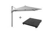 Milano zweefparasol | 300x300cm met parasolvoet 90kg | Light Grey
