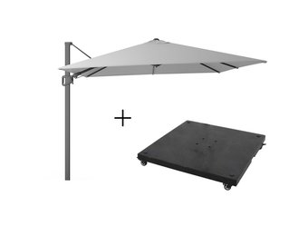 Milano zweefparasol | 300x300cm met parasolvoet 90kg | Light Grey
