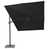 Challenger T² zweefparasol - premium doek | 350x260cm met Modena parasolvoet 120kg | Faded Black