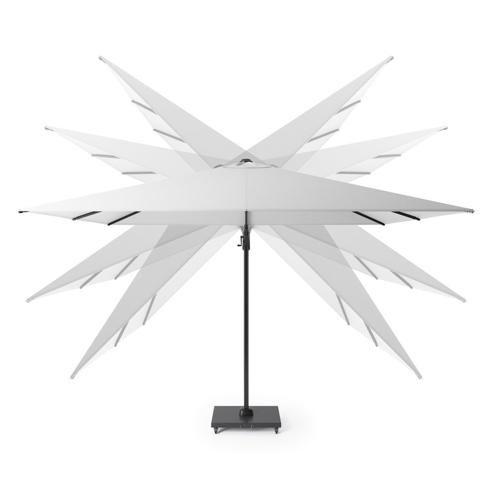 Challenger T² zweefparasol 300x300cm antraciet + Modena 90kg voet