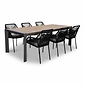LUX outdoor living Cortona Natural/Seville zwart dining tuinset | 6 personen | polywood | 220cm