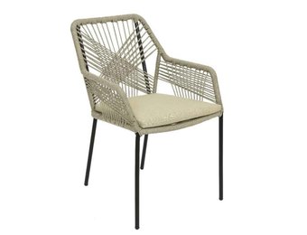 Seville dining tuinstoel stapelbaar | touw + staal | zand