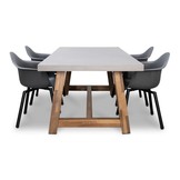 Veltis/Montreux dining tuinset | 4 personen | betonlook + kunststof | 200cm