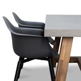 Veltis/Montreux dining tuinset | 4 personen | betonlook + kunststof | 200cm