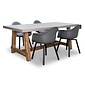 BUITEN living Veltis/Montreux dining tuinset | 4 personen | betonlook + kunststof | 200cm